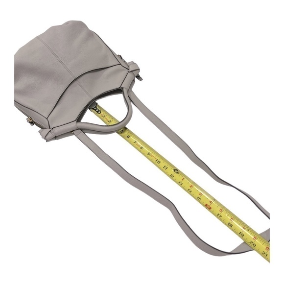 Antonio Melani Gray Leather Bag with Shoulder Strap - Picture 10 of 15